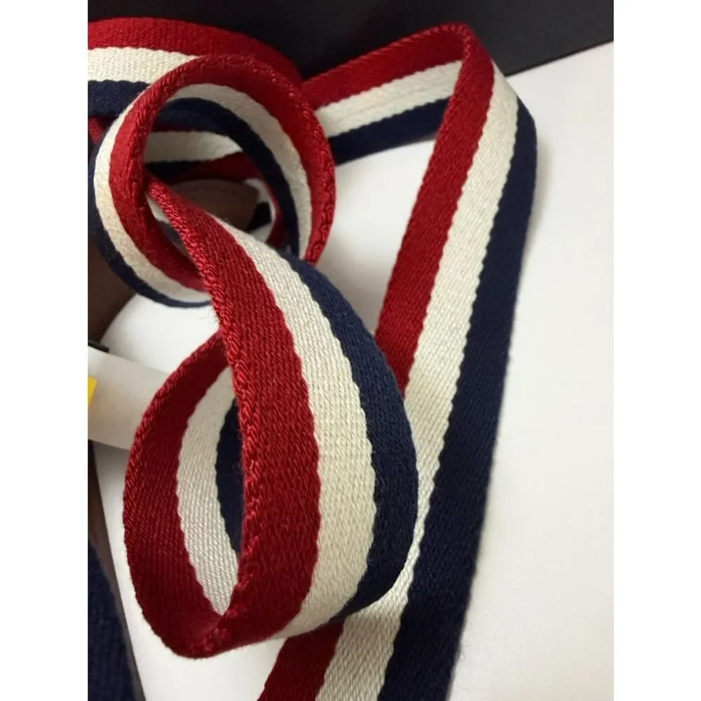 Polo Ralph Lauren Men’s 3X Canvas Stripe Belt Leather Golf Classic Preppy